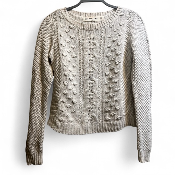 Zara Sweaters - ZARA Women's Gray Knit Pullover Sweater Size M Long Sleeve Casual